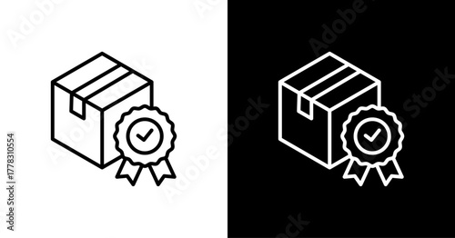 Quality Product  White Icon Set Design