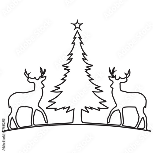 Christmas tree and deer