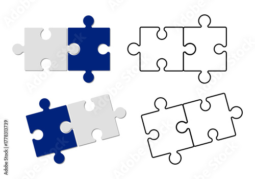 Puzzle icon plug-in symbol logo illustration set of various style icons pixel perfect vector graphics