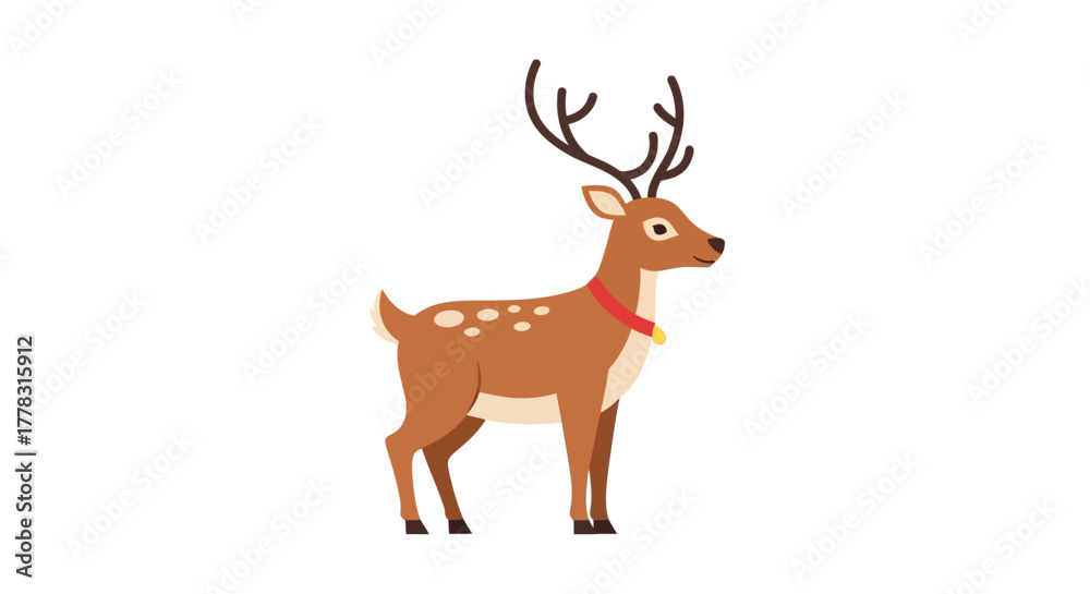 Fototapeta premium Simple Christmas Reindeer Vector Illustration