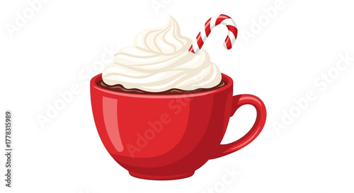 Festive Christmas Hot Cocoa with Candy Cane