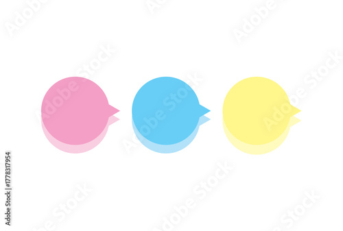 影のあるポップな丸い吹き出し