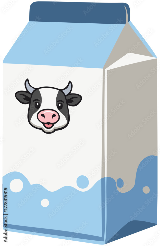 Naklejka premium Milk Box Carton Vector Illustration. Editable Color Vector