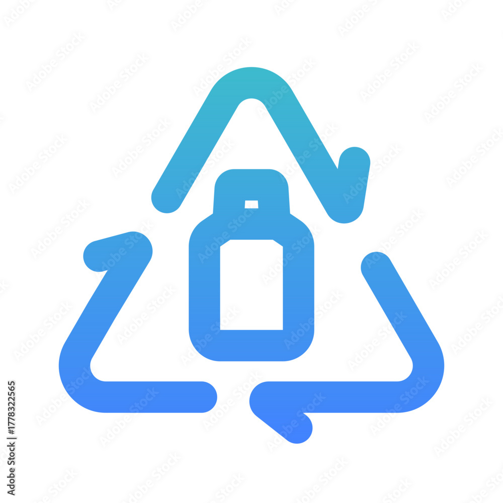 Obraz premium recycle battery outlined gradient icon