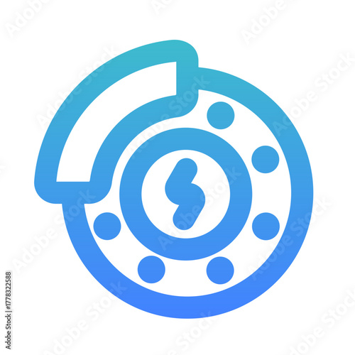 regenerative brakes outlined gradient icon