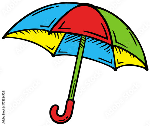 Umbrella Vector Illustration. Editable Color Vector