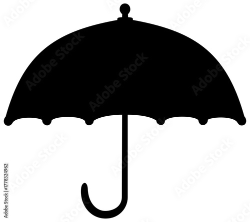 Sombrilla Umbrella Silhouette Vector. Editable Color Vector