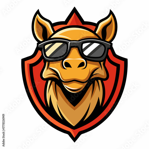 Camel Head Animal Mascot Logo Vector