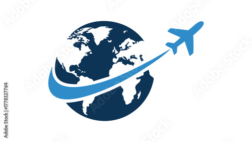 Global travel and aviation icon