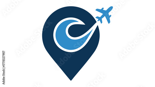 Travel destination airplane icon