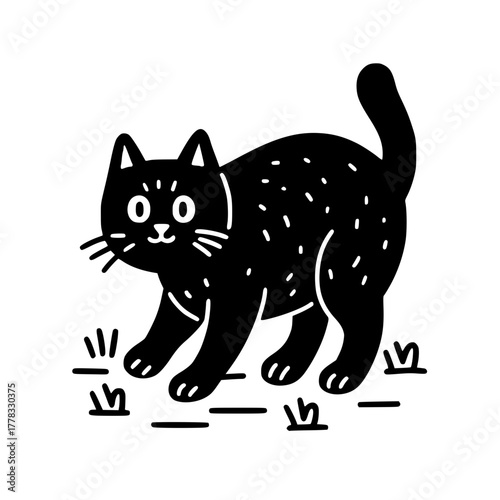 Minimalist Black and White Human Skull Illustration