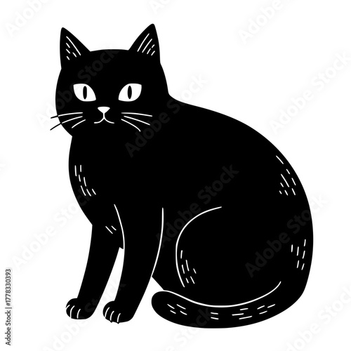 Minimalist Illustration Calm Attentive Person with Abstract Movement