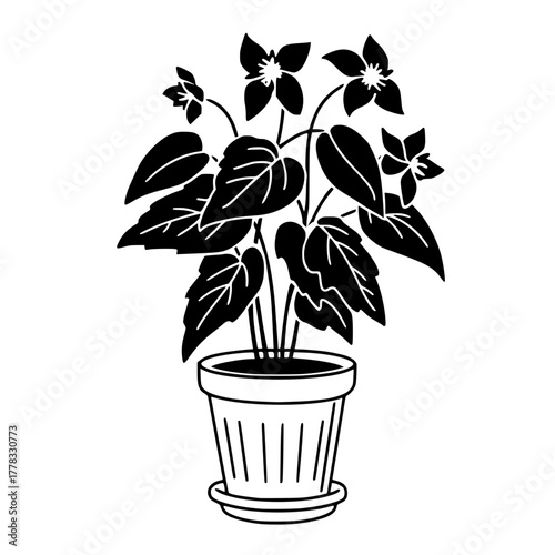 Blackandwhite Businessman Icon with Gesture