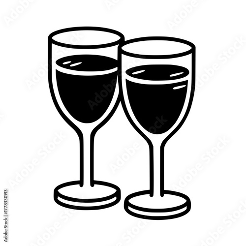 Silhouette Person with Open Umbrella Minimalist Scene