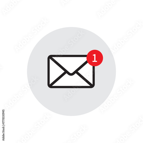 Email notification speech grey bubble icon vector design template, Concept of you've got mail and full inbox