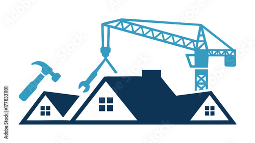 Home construction and tools icon