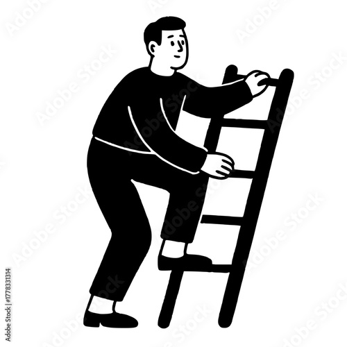 Silhouette Sitting Cat with Curled Tail