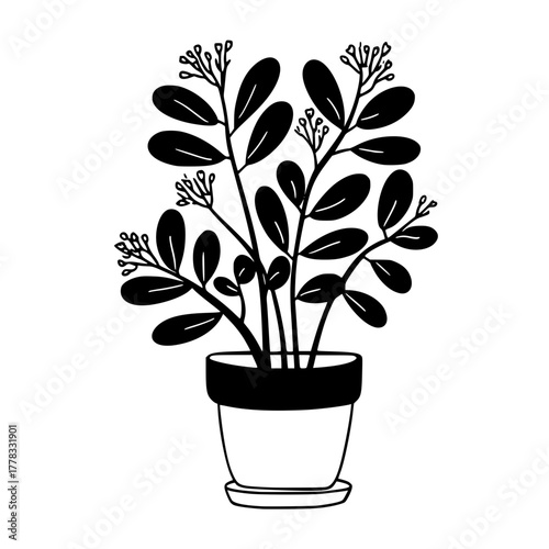 Silhouette Person with Umbrella Solitude