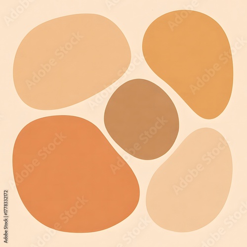 따뜻한 지구색 추상 형태