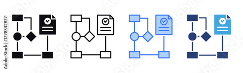 Process Mapping icon sheet multiple style collection