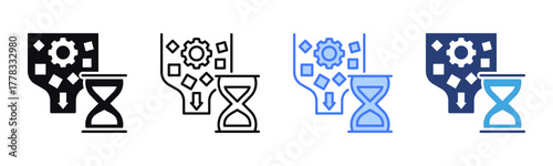 Bottleneck icon sheet multiple style collection