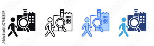 Gemba Walk icon sheet multiple style collection