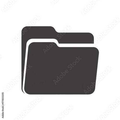Black File folder isolated icon on white or transparent background 