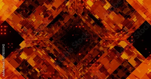 Wallpaper Mural Digital Tunnel Red Orange Technology Seamless Loop Animation Torontodigital.ca