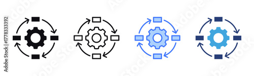 Continuous Flow icon sheet multiple style collection