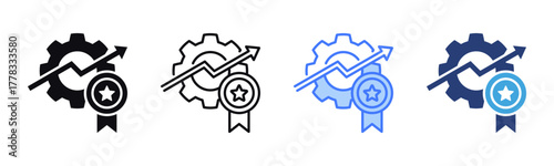 Operational Excellence icon sheet multiple style collection