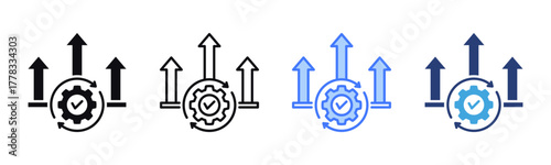 Process Alignment icon sheet multiple style collection