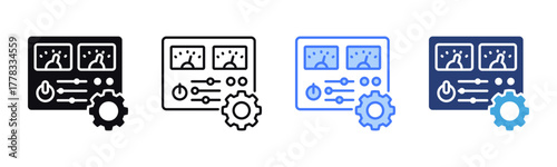Process Control icon sheet multiple style collection