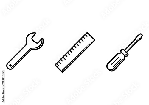 Minimal Workshop and CNC Equipment Outline Icons.ai