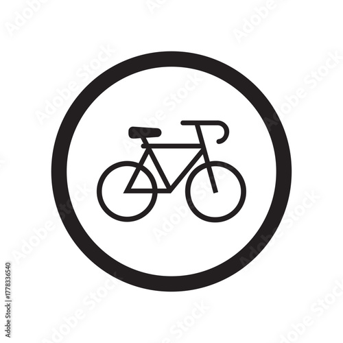 bicycle lane flat icon vector