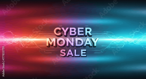 Cyber Monday Rainbow Neon Gradient Background