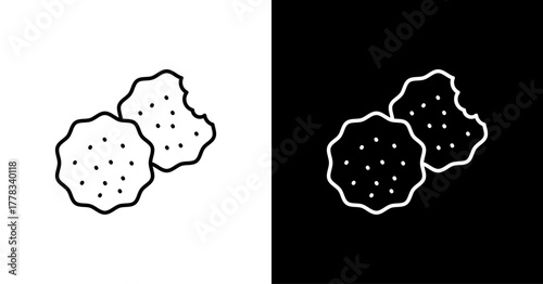 Cookie White Icon Set Design