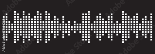 Sound wave collection for music equalizer illustration. Voice message, podcast audio recording or voice chat waves. EPS 10. 