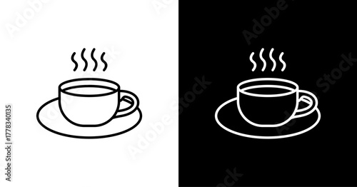 Coffee Cup White Icon Set Design