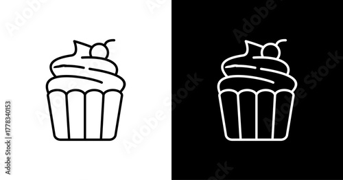 Cupcake White Icon Set Design