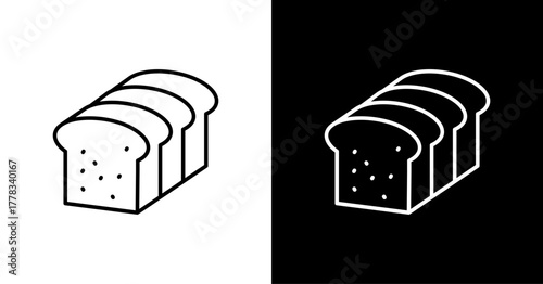 Bread Loaf White Icon Set Design