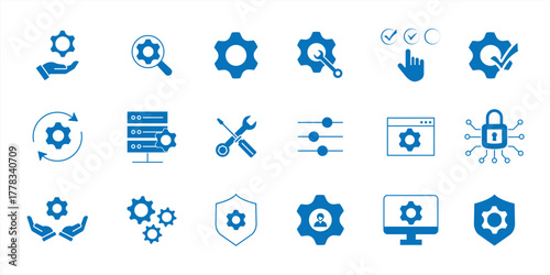 Settings icon. Editable stroke. For website marketing designs, logos, apps, templates, user interfaces, etc. Vector illustration