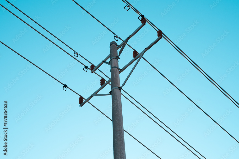 custom made wallpaper toronto digitalLow angle view of power lines under blue sky