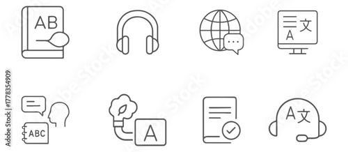 Artificial Intelligence Healthcare Line Icons Set, Telemedicine and Digital Health