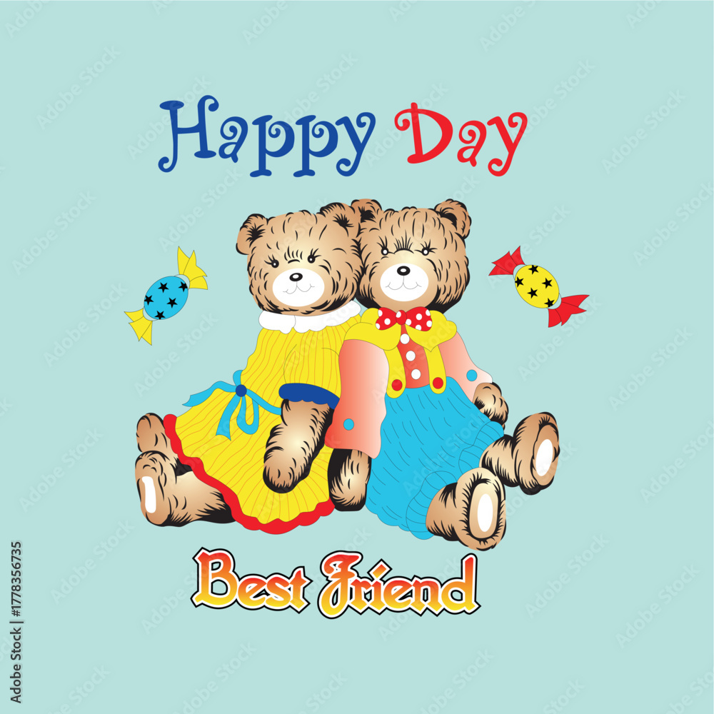 Fototapeta premium bear best friend.eps
