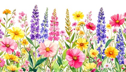Vibrant floral border