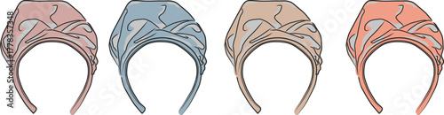 Elegant Turban Variations A Collection of Stylish Headwear for Diverse Fashion Choices