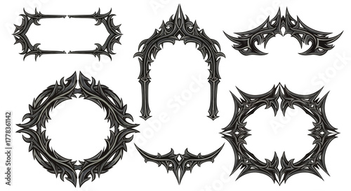 Gothic frames and borders ornate vector design elements