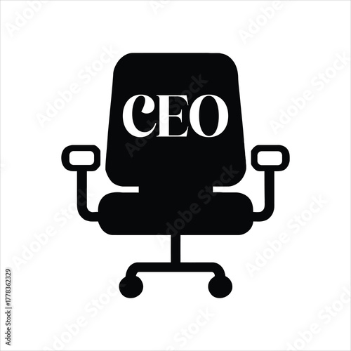 Chief Executive Officer Symbol on Executive Office Chair Indicating Leadership and High Level Management Position Corporate Business Concept