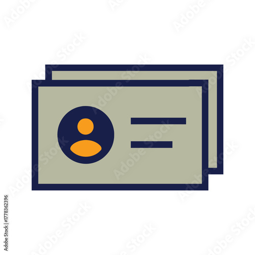 Minimalist Icon Representation of Contact Information with Profile Picture and Simple Text Lines for Business and Networking Applications