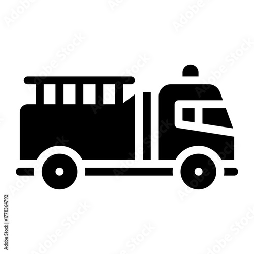 fire truck glyph icon